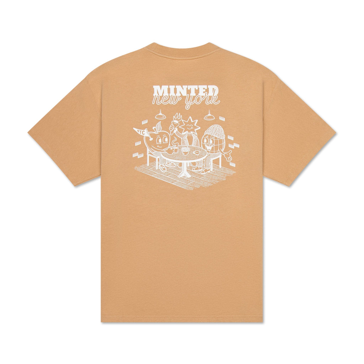 Cafe Scene Tee — Tan