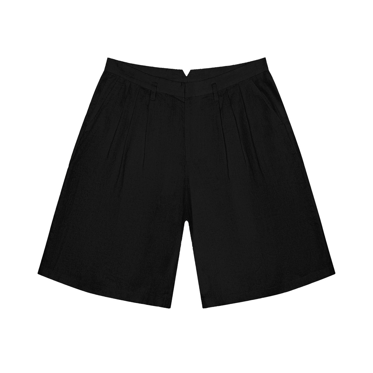 Triple Pleat Short — Black