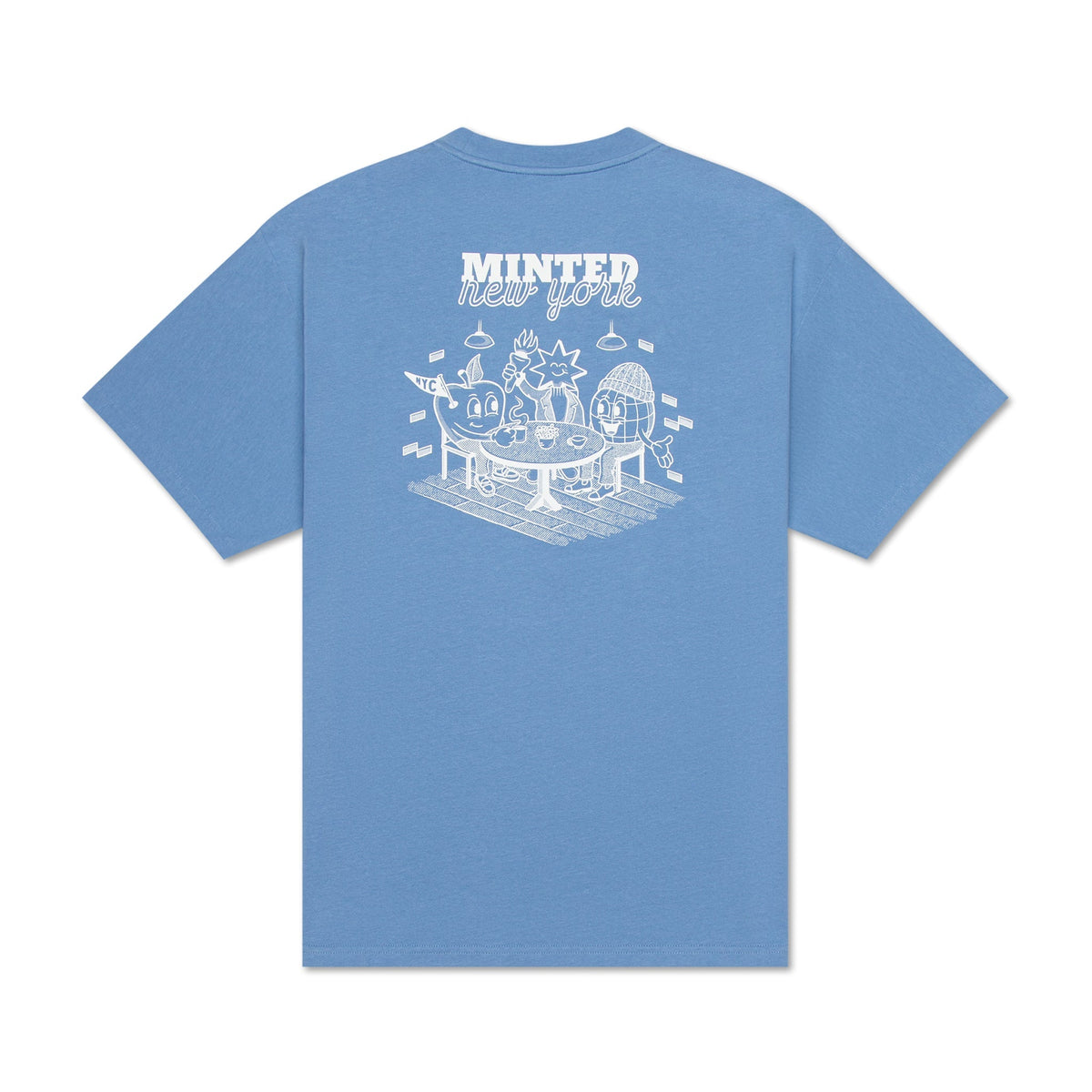 Cafe Scene Tee — Blue