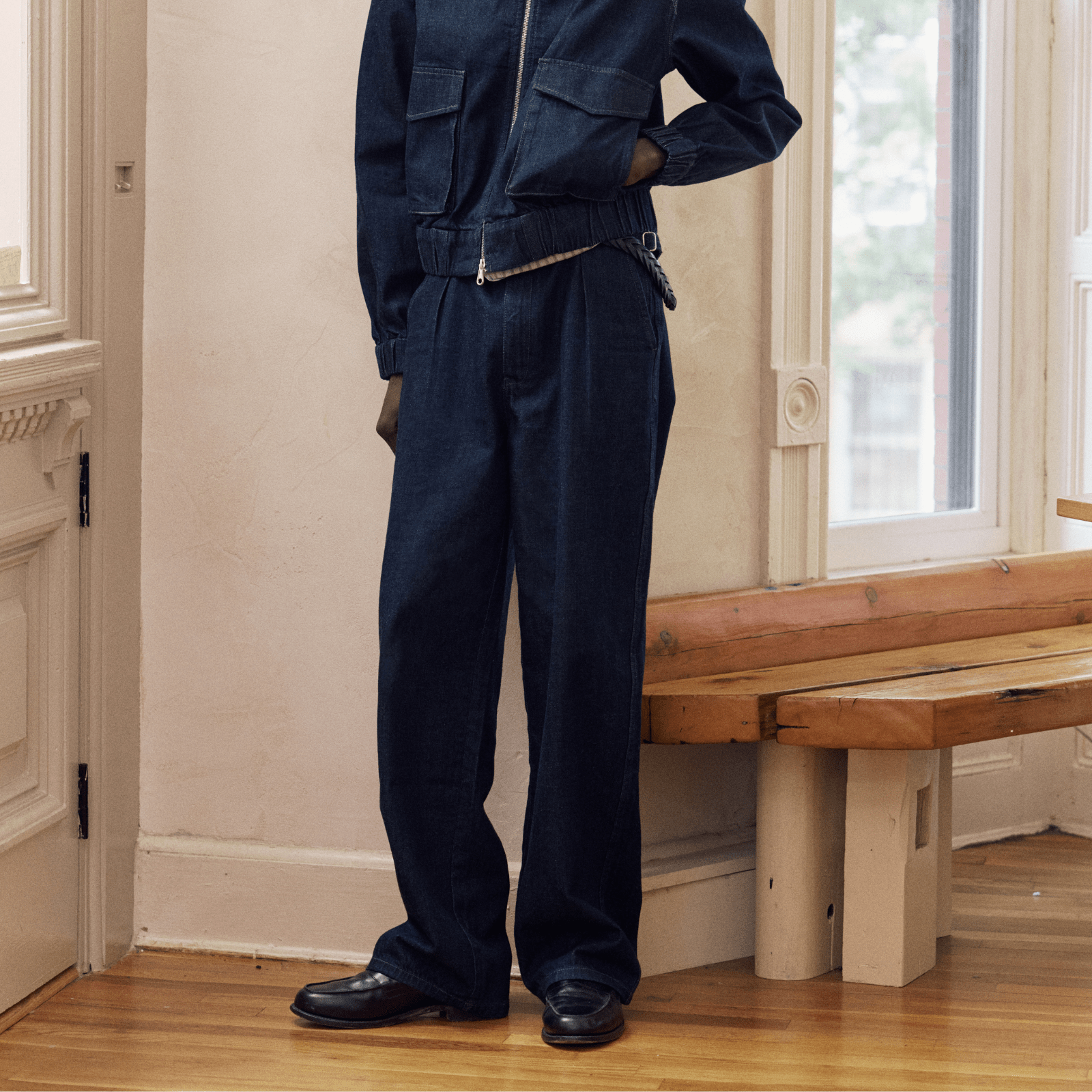 Framework Pleated Denim Jean - Minted New York