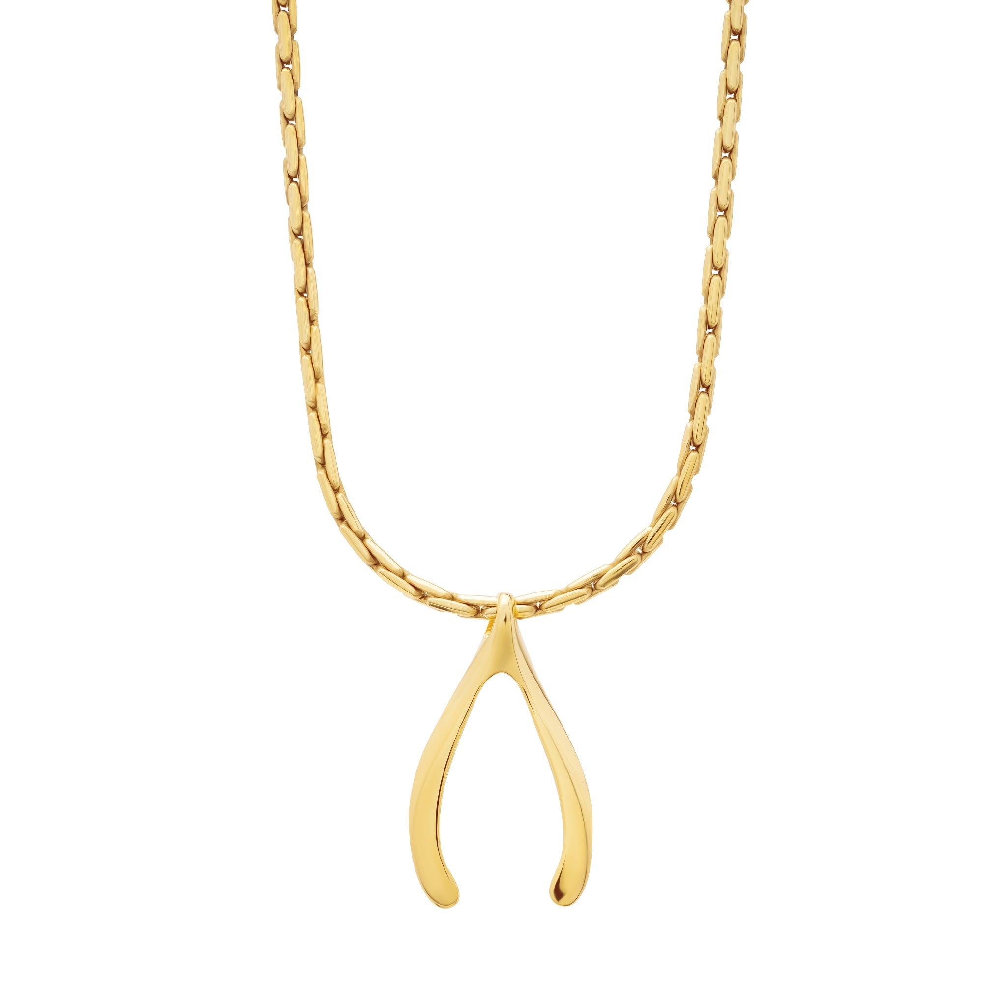 Gold Wishbone Pendant - Minted New York