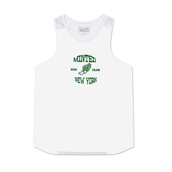 Performance Tank Top - White/Green / X-Small