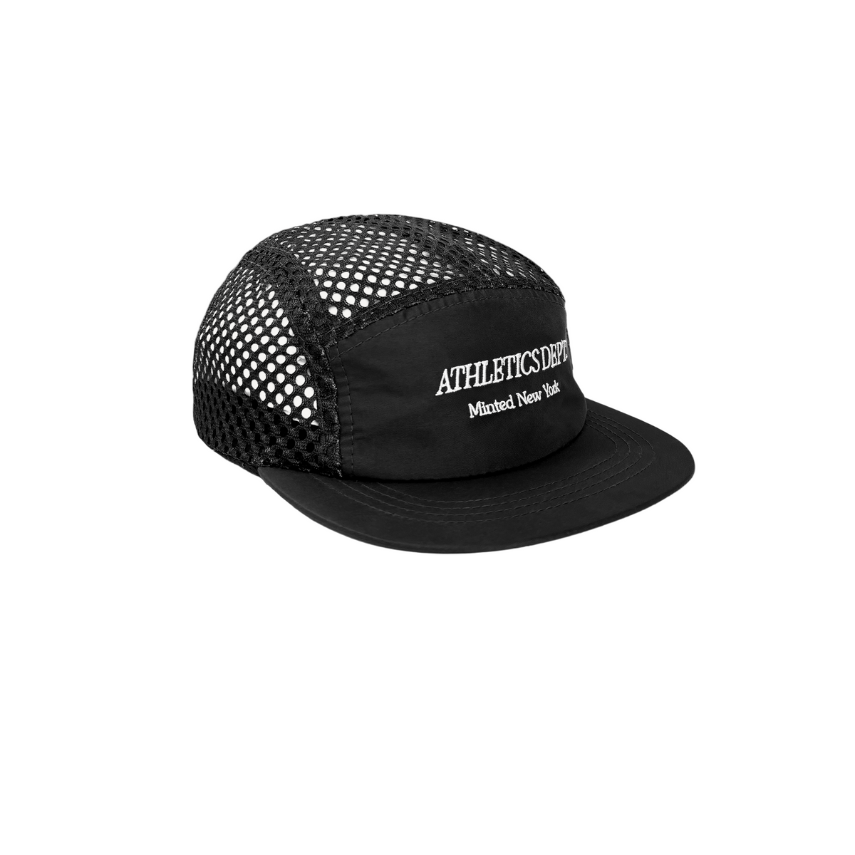 Short Brim Mesh 5-Panel — Black