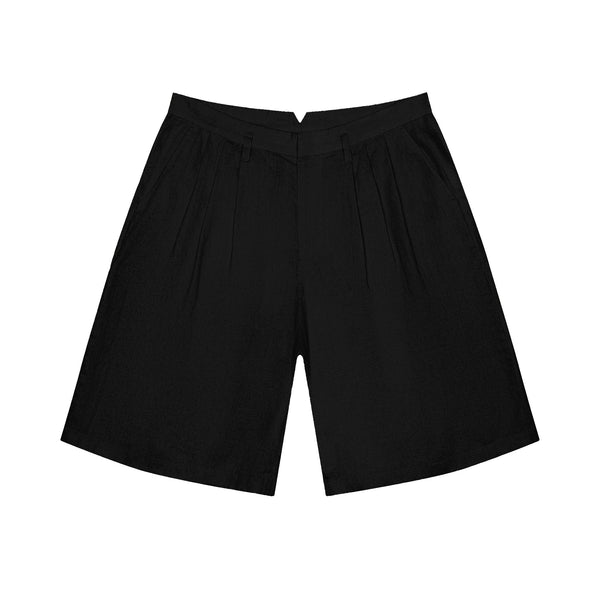 Triple Pleat Short - Black / 26