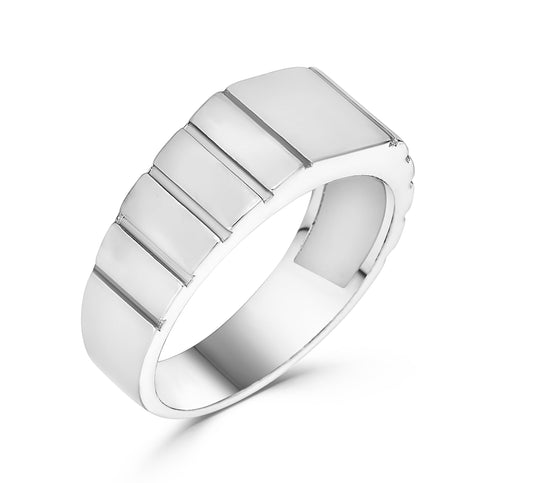 Rectangular Notched Ring - Minted New York